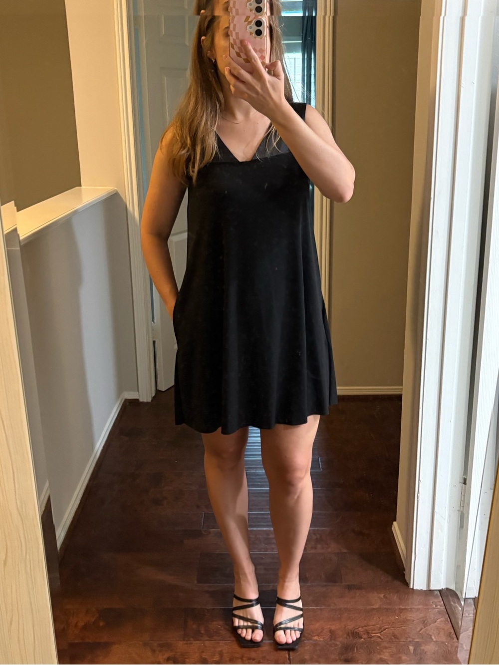 Daisy Fuentes Petites Black Sleeveless Shift Dress MP Petite Medium LBD